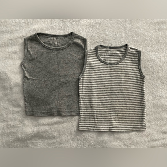 Burt's Bees Baby Gray and White Striped Onesie Set 18 month - Picture 1 of 4